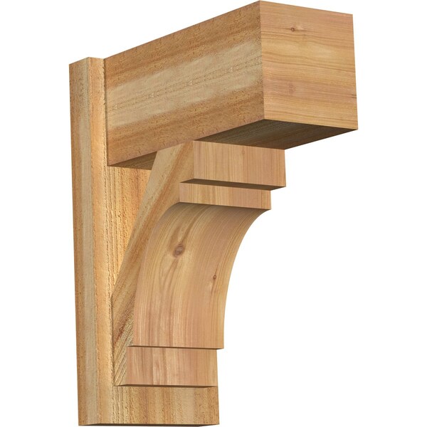 Ekena Millwork Merced Block Rough Sawn Outlooker, Western Red Cedar, 8"W x 16"D x 20"H OUT08X16X20MRC05RWR - main